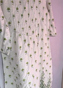 White Floral Print Kurti