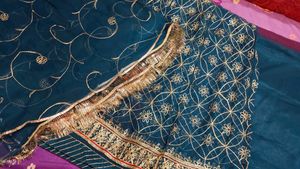 Elegant Teal Embroidered Lehenga Set