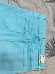 Turquoise Denim Mini Skirt
