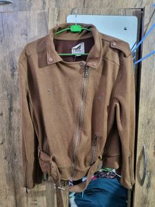 Campus sutra Brown Suede Style Jacket