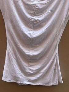 White Ruched Wrap Top