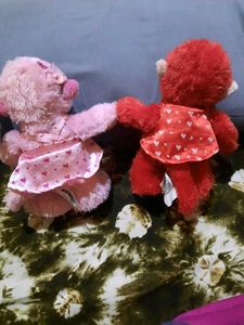 Cute Monkey Plush Toys - Red &amp; Pink