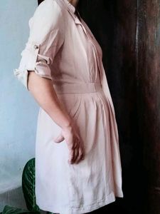 Knee Length Nude Classy Dress