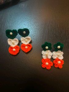 Crocheted Heart & Flower Hair Clips