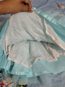 Beautiful Blue Tulle Dress with Bows