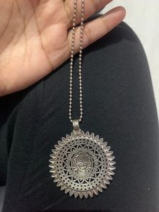 OXIDISED NECKPIECE EARRING SET