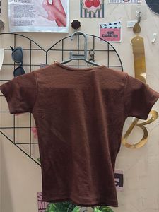 Brown V-Neck crop top