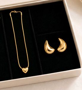 Heart Pendant Necklace & Earrings Set