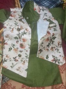 Boys Floral Nehru Jacket Kurta Set
