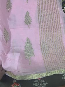 light pink saree