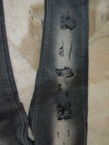 Men's Distressed Black Jeans