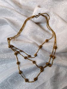 3 Layer Chain With Gold Moti