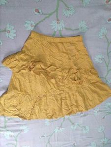 Yellow Polka Dot Ruffle Skirt