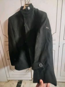 Calvin Klein Energi Black Wool Blend Coat