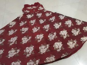 Maroon Floral Print Maxi Dress