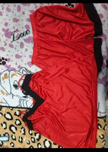 Red Satin shorts night set in 30-32 bust size