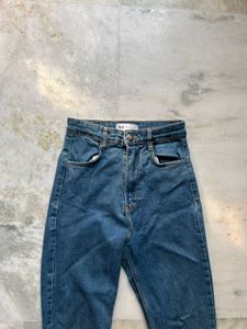 Zara Blue High Waist Denim Jeggings