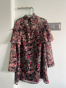 Floral Print Ruffle Dress