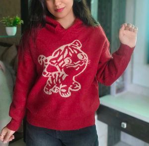 Red Tiger Hoodie Sweater
