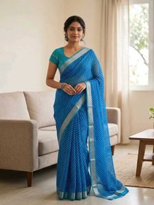 Dark Blue Saree with Blouse