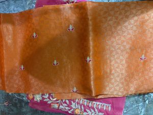Embroidered Pink suit fabric