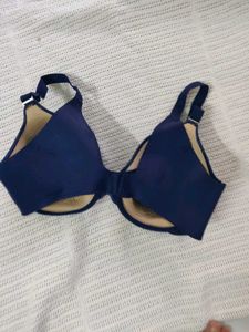 Elegant Navy Blue Lace Bra