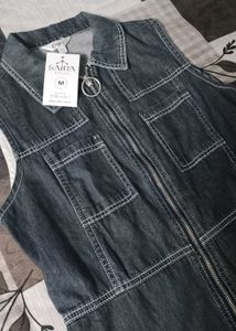 Denim onepiece with Zip Front