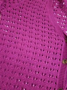 Purple Cropped Cardigan