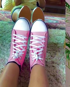 Pink High-Top Platform Sneakers