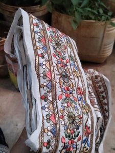 Embellished Floral Trim Fabric for suit