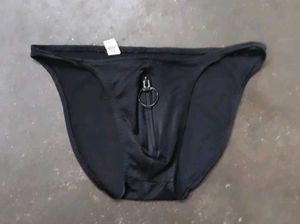 Men's Black Briefs with Zipper