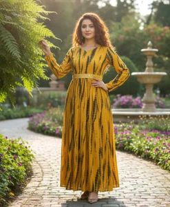 Vibrant Yellow Tie-Dye Gown