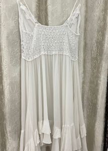 Sheer White Lace Slip Dress