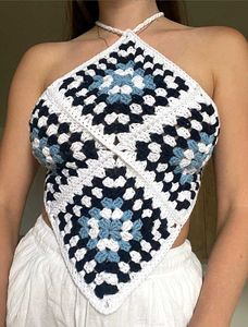 Crochet Halter Neck Crop Top