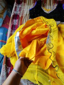 Brand new Anarkali Festive Yellow &amp; Black kurta se