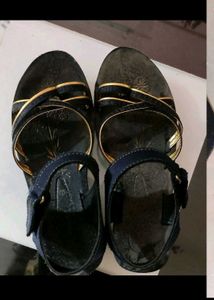 Black & Gold Detail Sandals