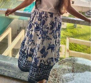 Bohemian Floral Print Midi Skirt