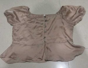 Stylish Puff Sleeve Button-Up Top
