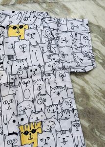 Funky Cat Print Men's Shirt