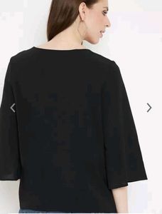 Price Drop Madame Elegant Black Blouse