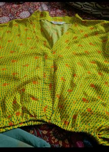 Yellow Printed Top