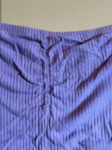 Lilac Off-Shoulder Ribbed Top