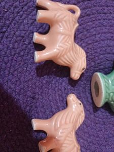 very old Cute Ceramic Animal Figurines Set