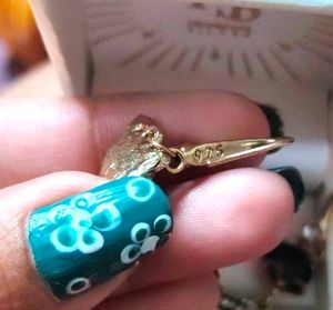 925 Silver Hall Mark Cute Cat Dangle Earrings