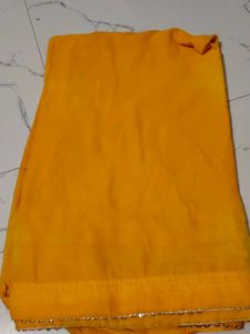 Vibrant Yellow Saree and blouse