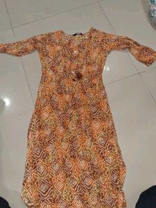 combo of  orange and pink  Printed Kurta