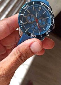 Stylish Blue Sports Watch For Men ⌚ (Rubber Strap)