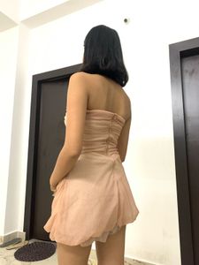 Strapless Tulle Dress with Bow Details