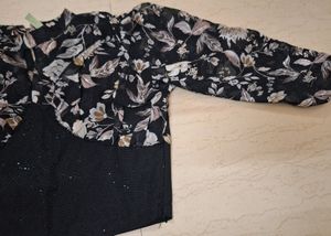 Black Partywear  Crop Top
