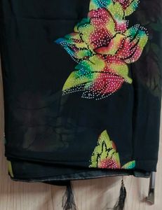 Elegant Floral Saree with stitched blouse